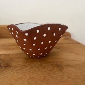 Graveren Norsk mid century bowl Brown w/White Polka